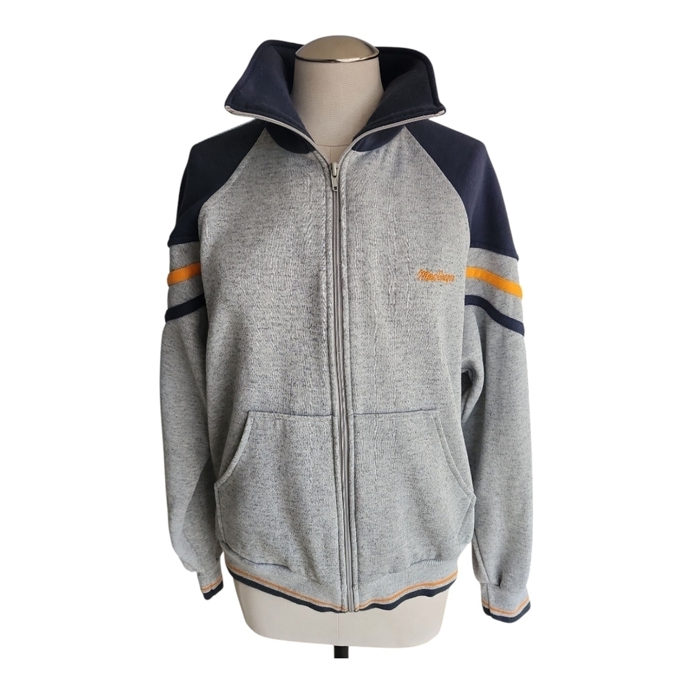 Vintage MacGregor Full Zip Track Jacket Gray Heather Size M Retro 90s
